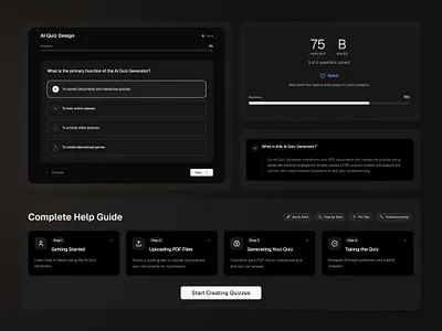 AI Quiz Generator ai branding codegenerator edtech figmadesign learningtools quizgenerator uidesign uiux