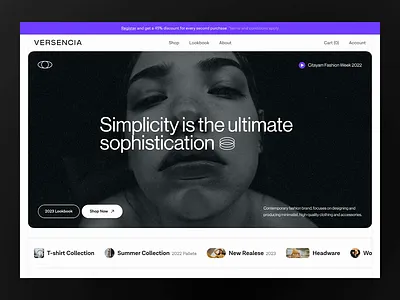 VERSENCIA Fashion Website animation apparel brand clean clothing ecommerce exploration fashion landing page lookbook motion motion graphics online shop store streetwear ui ui design ux design web design website