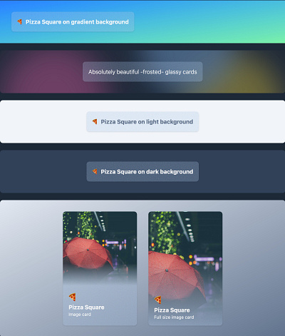 Frosted glass cards - study card css design system frosted glass html playground portfolio tailwind ui