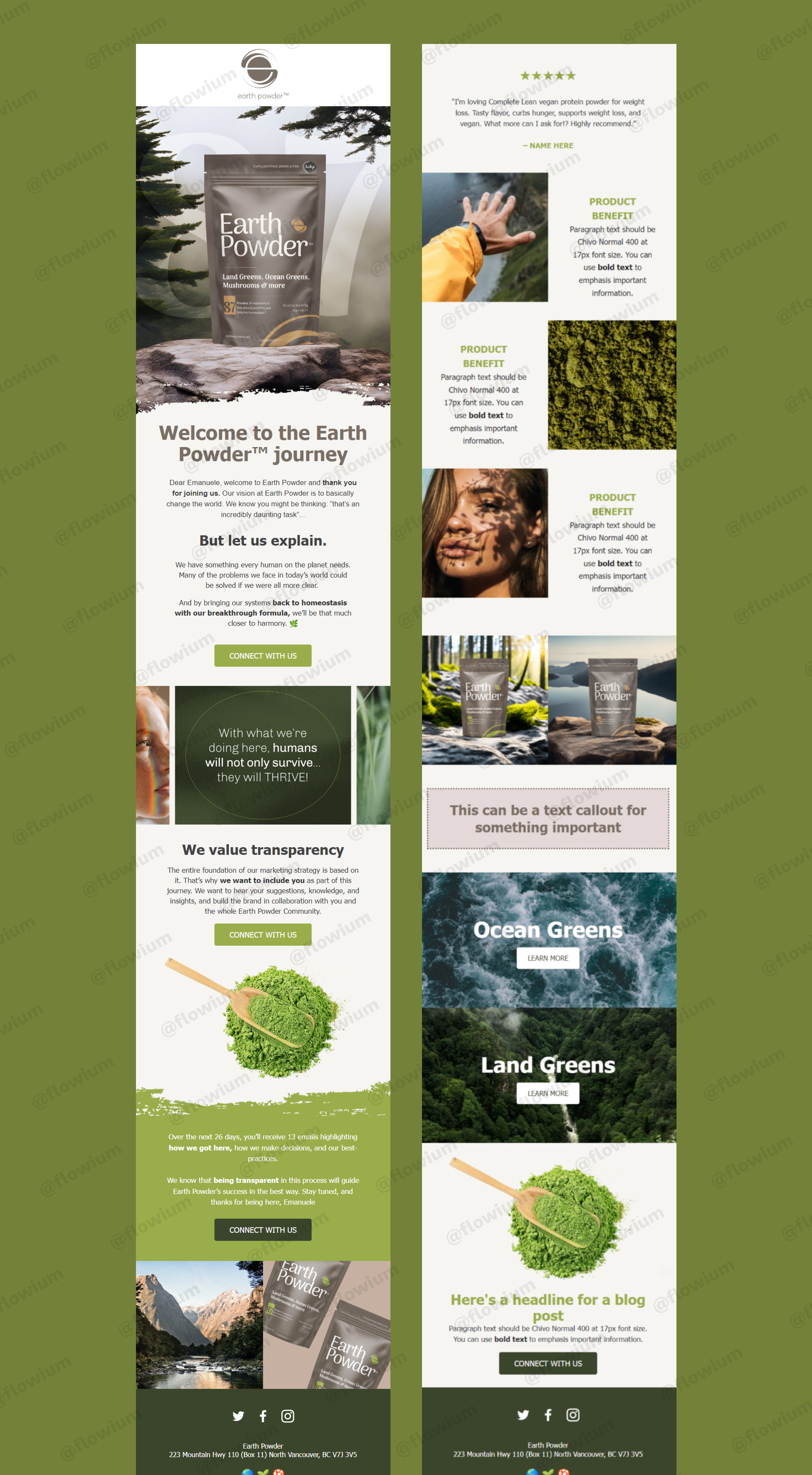 Welcome Email Design for Earth Powder – Natural Wellness eCommer branding design email email design email marketing newsletter newsletter design