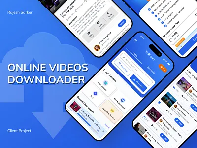 Online Video Downloader animation app ui dribbble shorts figma mobile app uiux uxui video downloader