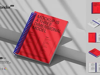 Notepad Mockup Set background brand customizable design high quality high resolution mock up notebook notepad mockup set organized layers photo realistic photorealistic presentation smart object spiral stationery template