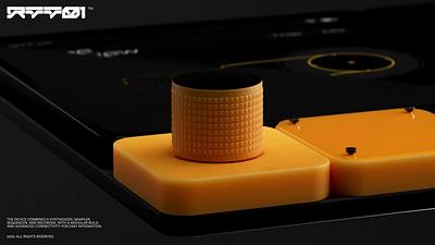 RTT01 - BTTN 3d 3d design 3d web blender branding button cinema cinema4d device motion graphics music product product design yellow