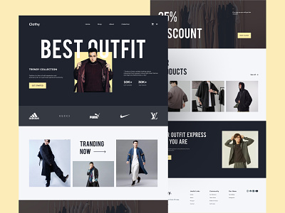 Modern clothing e-commerce website clothing design e commerce e shop fashion landing page online shop outfit shop store ui ux web design