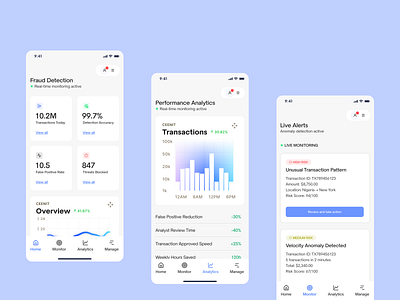 Fraud Detection Fintech Mobile Application app finance fintech fraud fraud detection mobile app secure security tracking ui