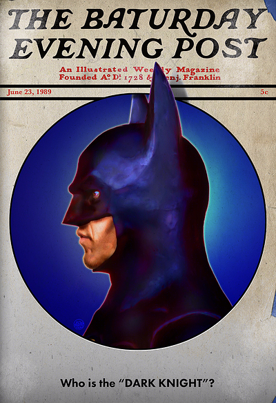 The Baturday Evening Post amp batman bruce wayne dark knight micheal keaton movie saturday evening post tim burton