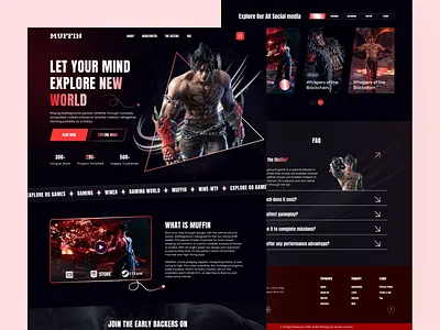 Action Gaming Website Design ai gaming apple vision pro augmented reality blockchain blockchain illustration blockchain ui crypto landing page dark mode esport website esports website game platform gaming controller gaming ui design gaming website design modern website shooter game scratch stream ui ux web3 landing page