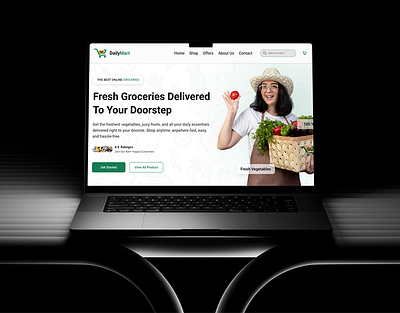 Grocery Landing Page Design app branding design hero section landingpage minimal ui ui interface uxui webdesigen website
