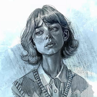 red but blue art illustration procreate sketch timelapse