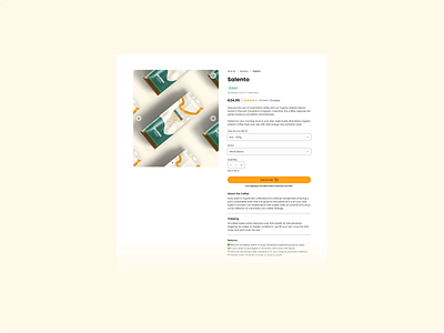 Product Page coffee design product shop ui