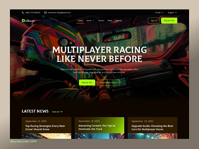 Discover the New aRacer Landing Page – Built for Speed! branding design gamedesign landing landingpage productdesign racinggame ui uidesign uiux uxdesign