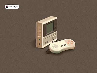 Retro Gaming Console 80s 90s art console design game gaming illustration olddays retro vintage