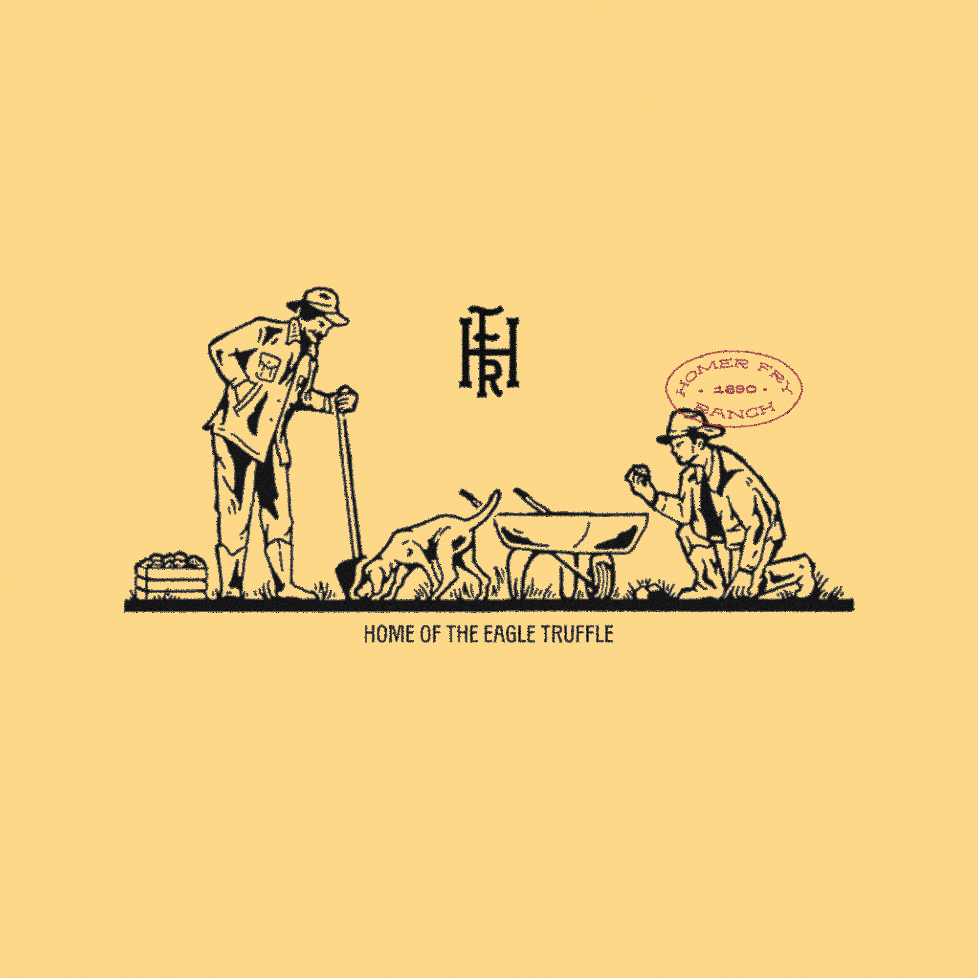 Illustration for Homer Fry Ranch brand design brand graphic branding graphic design hand drawing illustration logo vintage design vintage illustration