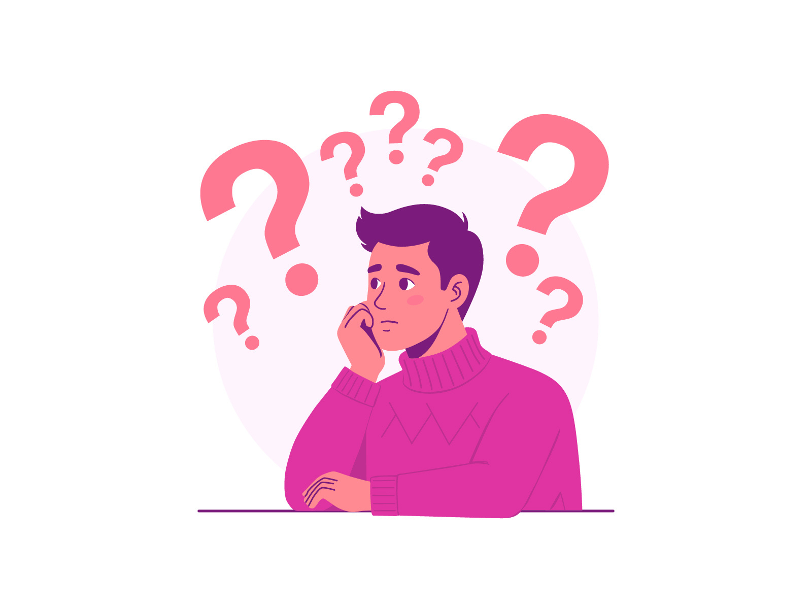 Deep Thoughts - Flat Illustration introspection
