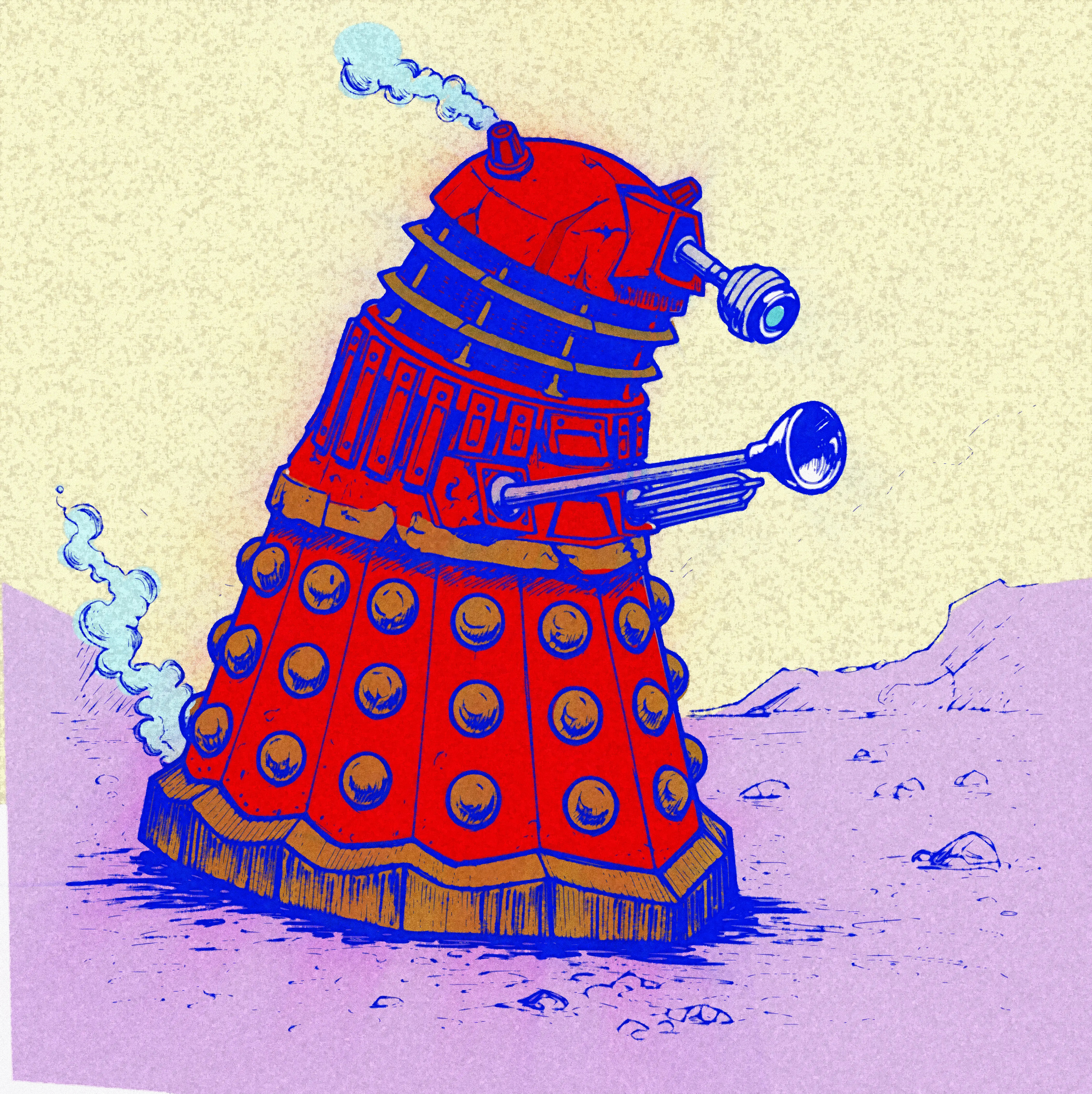 Ex!.. Ext!... Extremely-fekked!! broken busted darlek doodle extremely fekked illustration noise shunte88 vector