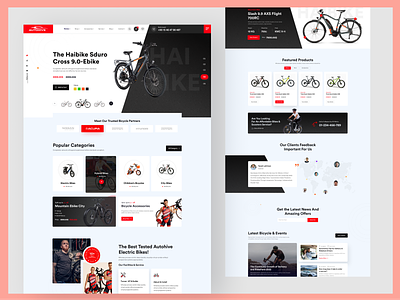 Autohive-Bicycle Shop Website bicycle bike cycle shop cycling design fitness health home page jersey landing page modern sport store tour de france training ui ui design ux website website design