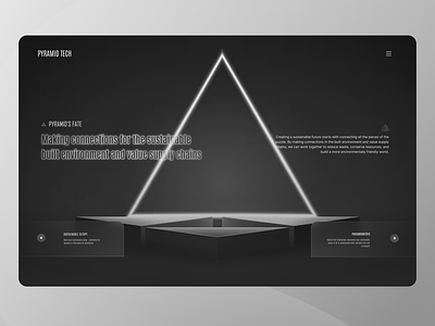 Pyramid Technology - Landing Page Concept clean concept daily 100 challenge daily ui dark darkmode darktheme greyscale landing page neon pyramid technology ui ux web design