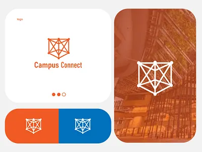 Campus connect tech Concept logo design brand identity fibernet internet logo design socialmedia technology web