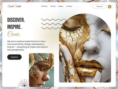 Lucid Creative Studio Home page creative studio design hero section home page landing page site ui uiux web design website