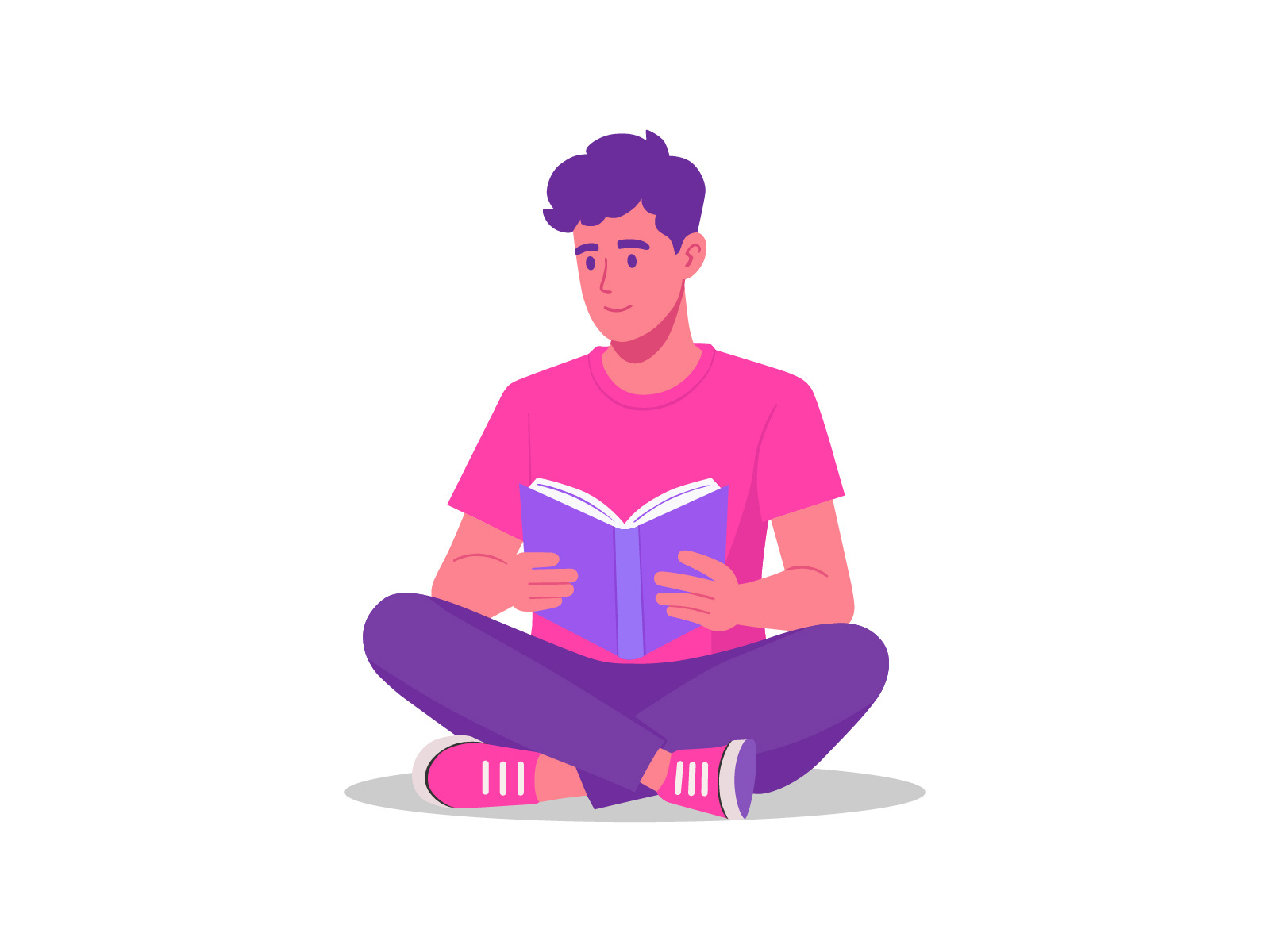 The Reader - Flat Illustration storytelling