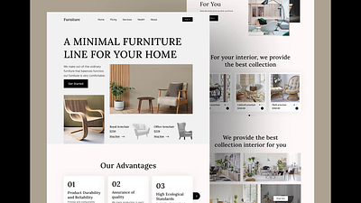 Furniture landing page architecture bed decoration design furniture homedecor homedesign interior interiordesign interiors kitchen landing page lifestyle luxury sofa style ui ux website