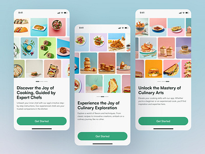 Recipe App - Onboarding app design clean design cooking app food app food recipe minimal design mobile onboarding recipe recipe app