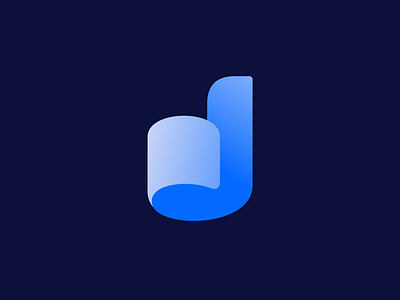 Thumb Logo ai document favorite flow gradient hand letter d like list logo design monogram paper roll ribbon sheet startup technology thumb wave