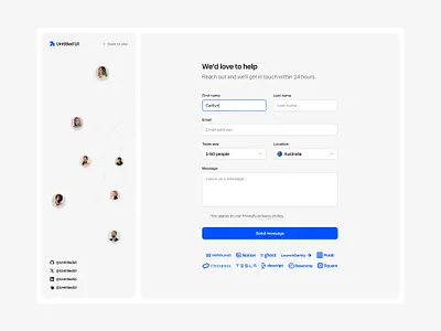 Contact page — Untitled UI contact page contact us form get in touch web design