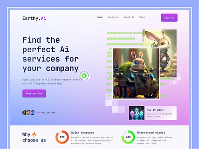 Ai Service Landing Page Design 2023 ai artificial intelligence branding company earthy color graphic design midjourney modern mrinmoy openai photo photo editor trendy ui ux website