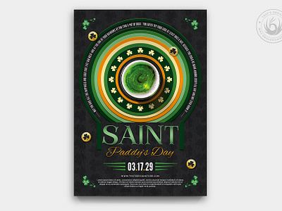 St. Patricks Day Flyer Template V12 beer brewery club day design festival flyer ireland irish paddy party patrick patty photoshop poster psd pub saint st template
