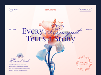 BLOOMORY – Flower Delivery Platform bouquets design figma figma design flower delivery platform flowers graphic design hero minimalistic ui uiux ux web web design website