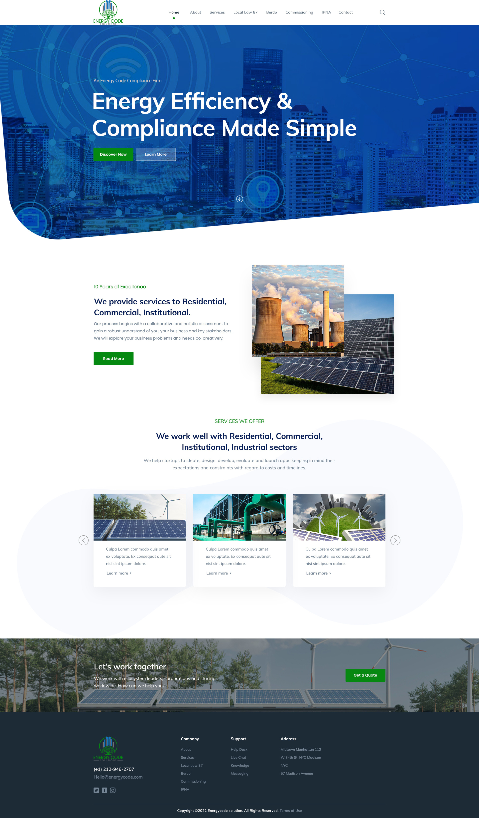 Energy code solution agency branding business design energy landing page uiux
