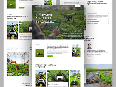 Revolutionizing Farming with Innovative Agro Tech UI/UX Design agriculture solutions agriculture technology agro machinery agtech ai agriculture ai farm ai farm assistant animation branding crop monitoring drone farming farming without human futuristic design landing page design precision farming smart agriculture smart agro farm ui design uiuxdesign websitedesign