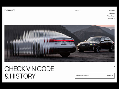 VIN Check Car concepte car car auction car service design glass landing page minimalistic modern rental services trend ui uidesign ux vin check vin checked website