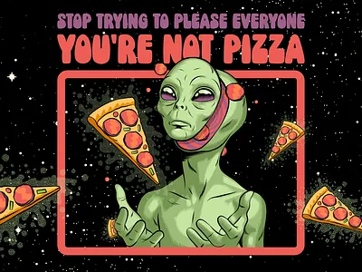 Don't even try alien cosmic design fun funny growth humor illustration parody psychedelic retro space surrealism typography vector vintage wisdom