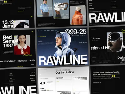 Rawline - Fashion Landing Page / UI Design 3d design figma graphic design ui web design website website design