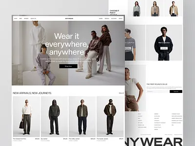 ANYWEAR - Website Fashion E-commerce / Landing Page 3d design figma graphic design ui web web design website website design