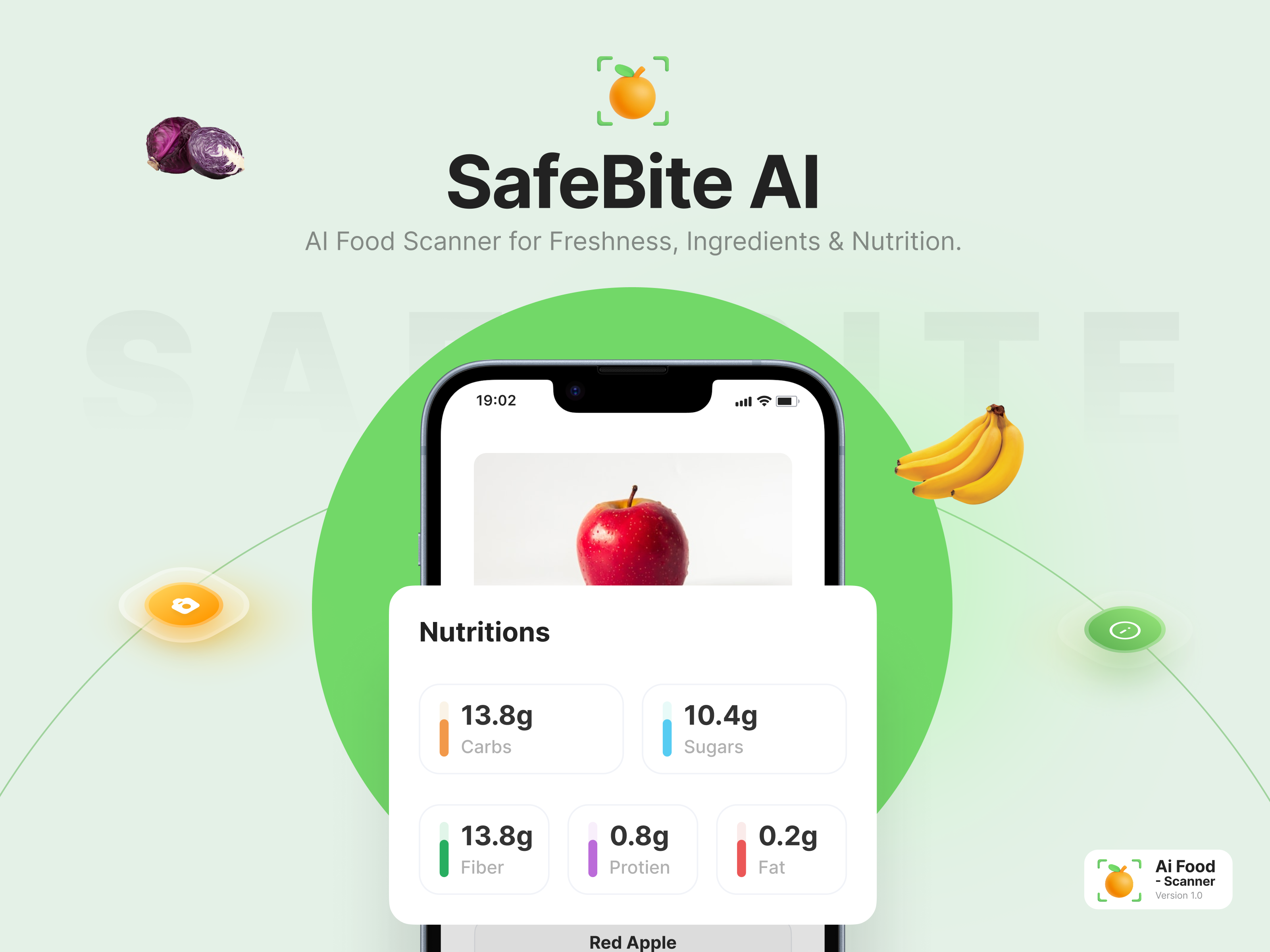 SafeBite – AI Food Scanner & Allergen Checker App Design aifood allergenchekcer app appdesign cleanui figma food foodchecker foodscanner foodtech healthapp ios nutritionapp productdesign safefood vegan