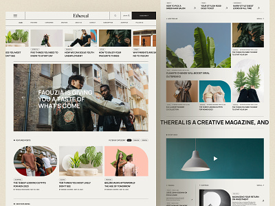 Ethereal Magazine Landing Page article blog brutalism classic fashion featured blog grid hompage interaction journal landing page magazine news responsive retro trend 2023 typography ux vintage web design