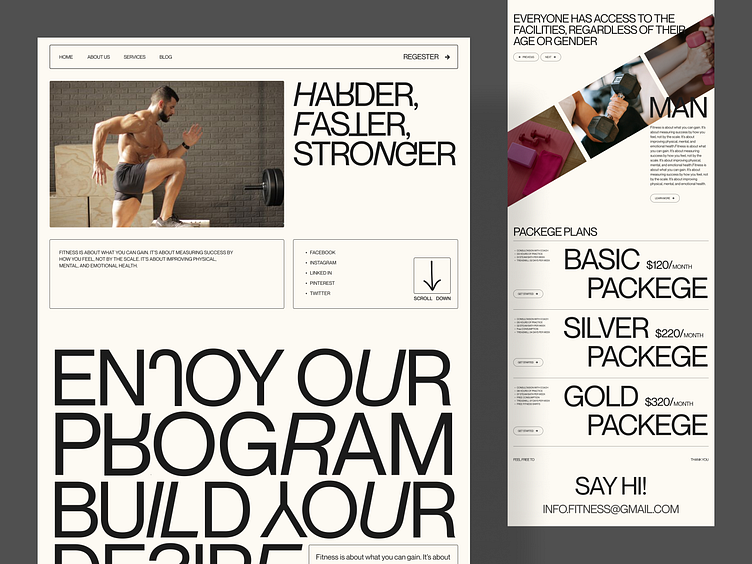 Fitness Club Website - Landing Page by Md Sakib Mahamud on Dribbble