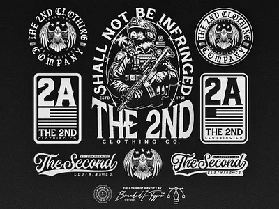 The 2nd Clothing Co - Branding Kit 2nd amendment apparel design clothing company custom illustration first responder design logo military design patriotic design retro design t shirt design vintage design