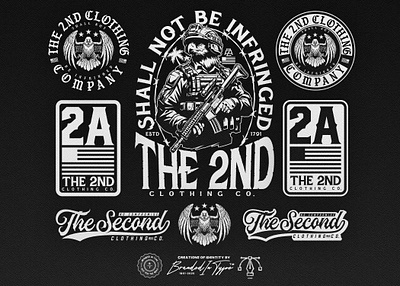 The 2nd Clothing Co - Branding Kit 2nd amendment apparel design clothing company custom illustration first responder design logo military design patriotic design retro design t shirt design vintage design