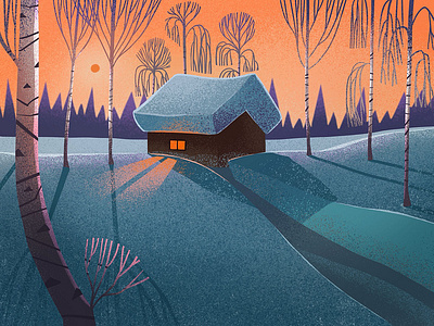 Winter Glow Illustration Art 3d animation app branding design flat graphic design icon illustration illustrator logo minimal motion graphics typography ui ux vector web web design website