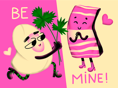 Tasty Valentine Couples: Bacon and Egg 3d animation app branding design flat graphic design icon illustration illustrator logo minimal motion graphics typography ui ux vector web web design website