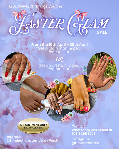 Digital Marketing Flyers beauty branding design easter graphic design mani nail tech nails pedi sale
