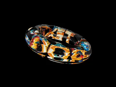 cooool text 3d 3dart abstract alise animation art blender caustic cgi cycles digital art glass graphic design illustration loop motion render yellow