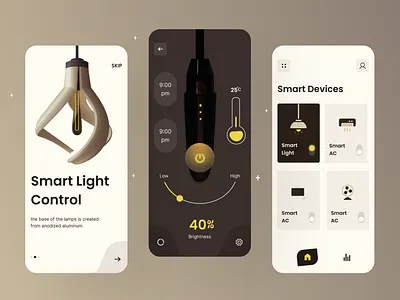 “Smart Home App – Light & Device Control UI” design graphic design ui ui ux user experience user interface ux