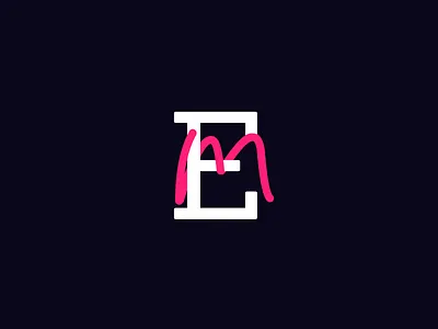 EM Initials Modern Brand Logo branding contrast em graphic design initials letters logo modern
