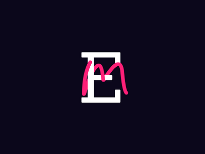 EM Initials Modern Brand Logo branding contrast em graphic design initials letters logo modern