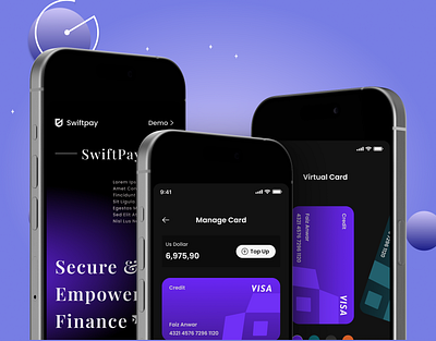“SwiftPay – Digital Wallet & Virtual Card UI” design figma graphic design ui user experience user interface ux